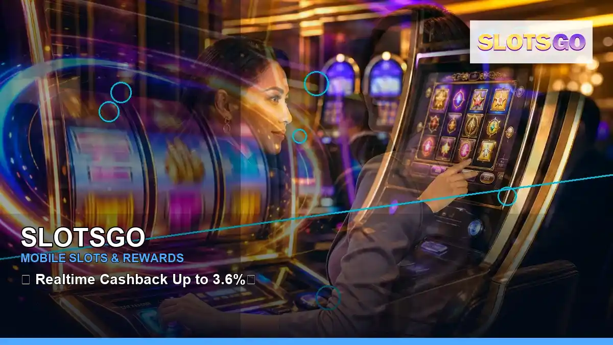 SLOTSGO left-diagonal mobile casino first deposit rewards highlighting mobile-friendly casino play