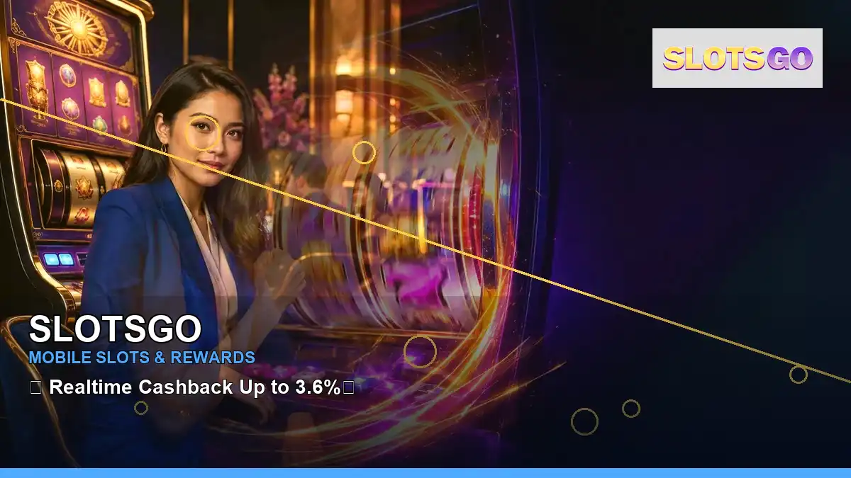 SLOTSGO left close-up coins casino cashback rewards highlighting mobile-friendly casino play