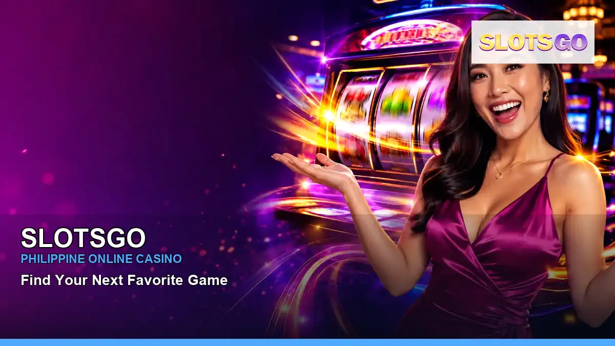 SLOTSGO free spins slot games featuring an adult Filipina casino host with a celebratory composition — view 2